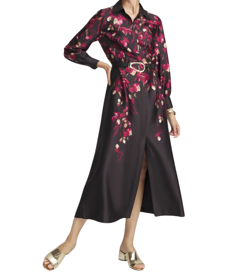 Leaf Print Shirtdress